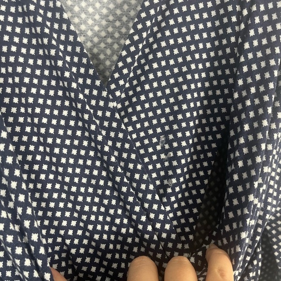 Seraphine crossover maternity & nursing navy and white printed dress size 10 - Picture 9 of 10